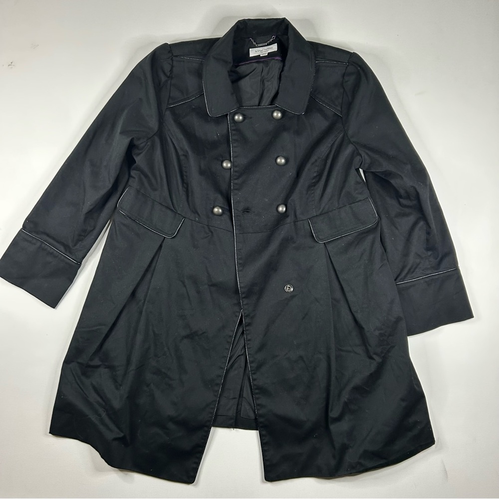 Liz Lange maternity Black collared pea coat Jacket XL preppy academia